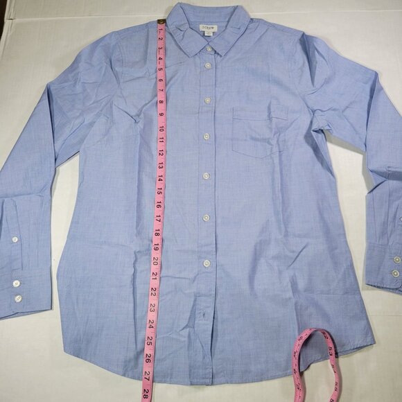 J.Crew Mens Light Blue Button-Up Long Sleeve Shirt M 100% Cotton Slim Fit - Picture 4 of 8